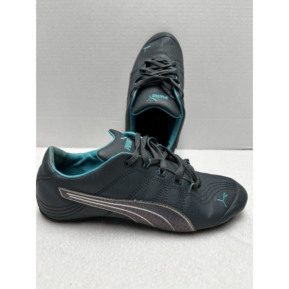 Womens PUMA Soleil V2 Gray Low Top Faux Leather Shoes Sz 8 Athletic Gym EUC